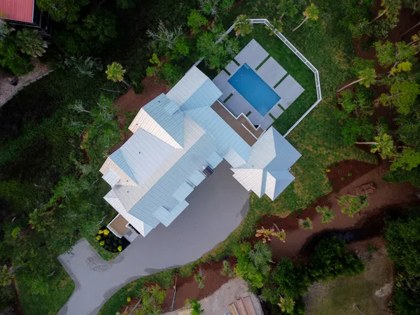 Aerial view of residential roof installation in Vancouver WA